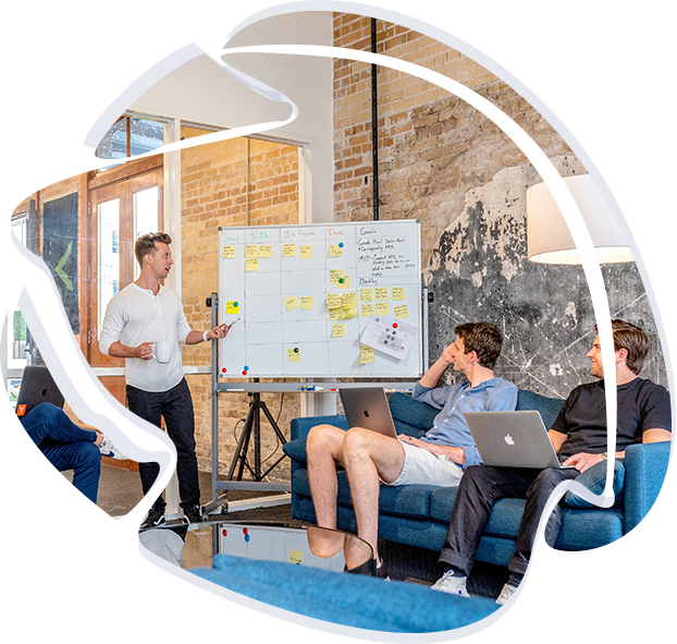 Person working efficiently with multiple screens