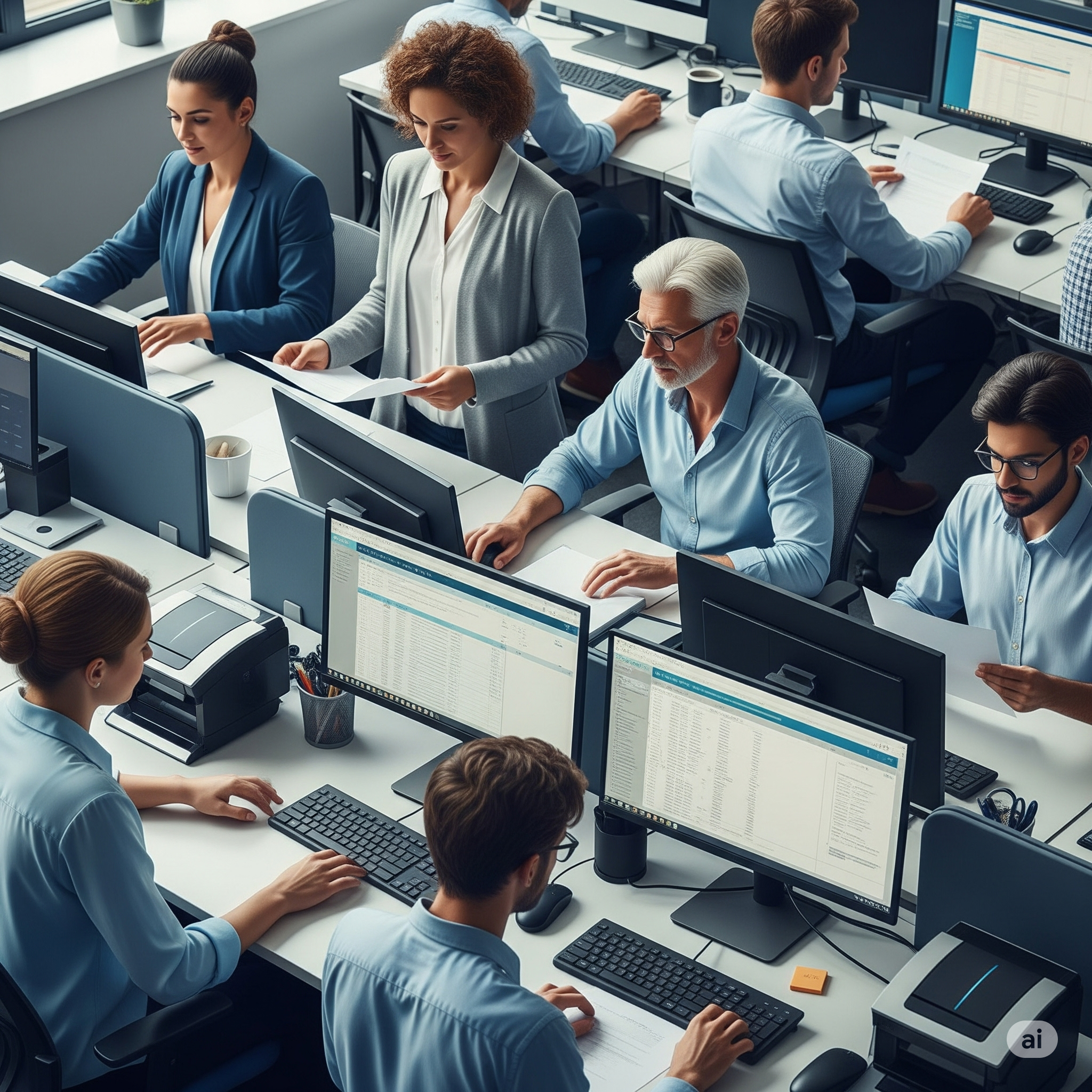 Documents and data being organized